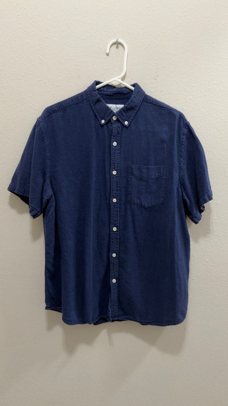 Old Navy Men's Relaxed-Fit Linen-Blend Short-Sleeve Shirt - Large